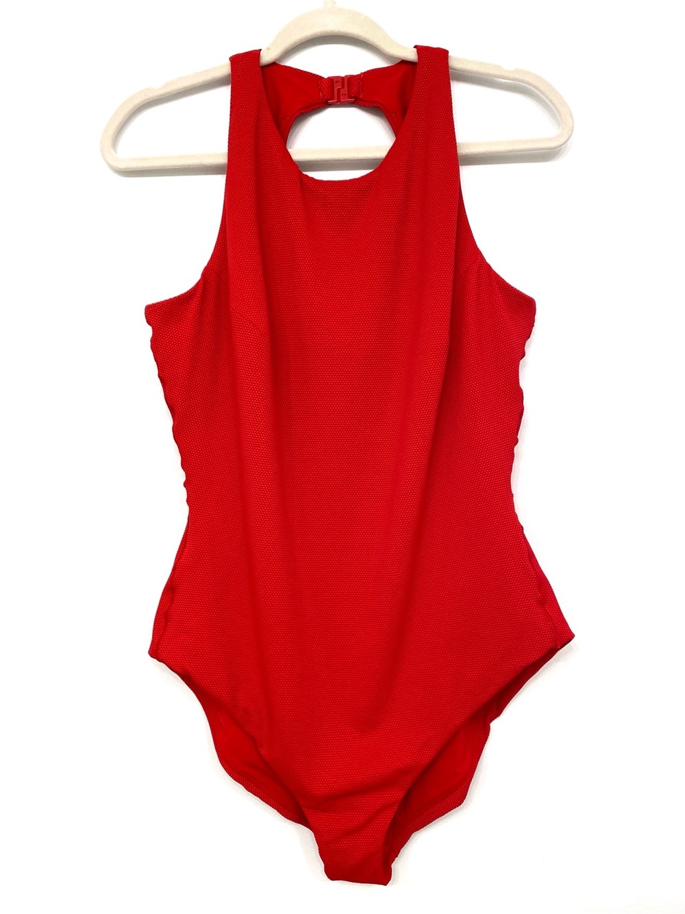 ❤️SPANX Pique One Piece Swimsuit Red High Neck Women’s 1X Shaping